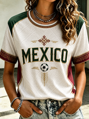 Women's Mexico Printed short-sleeved T-shirt gracestitchs