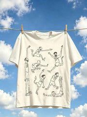 Men's Funny Basketball Print Retro T-shirt