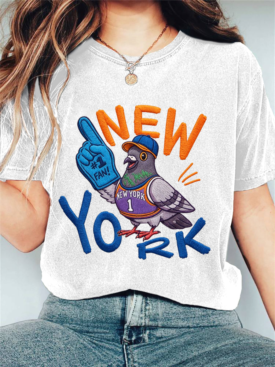Women's Basketball Pigeon Retro T-shirt gracestitchs