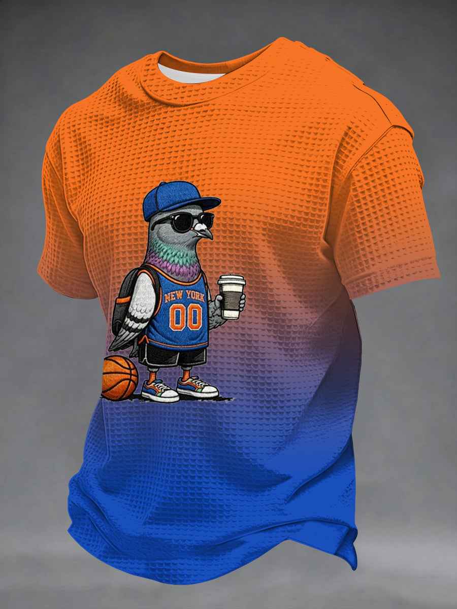 Men's Basketball Pigeon Retro Waffle T-shirt
