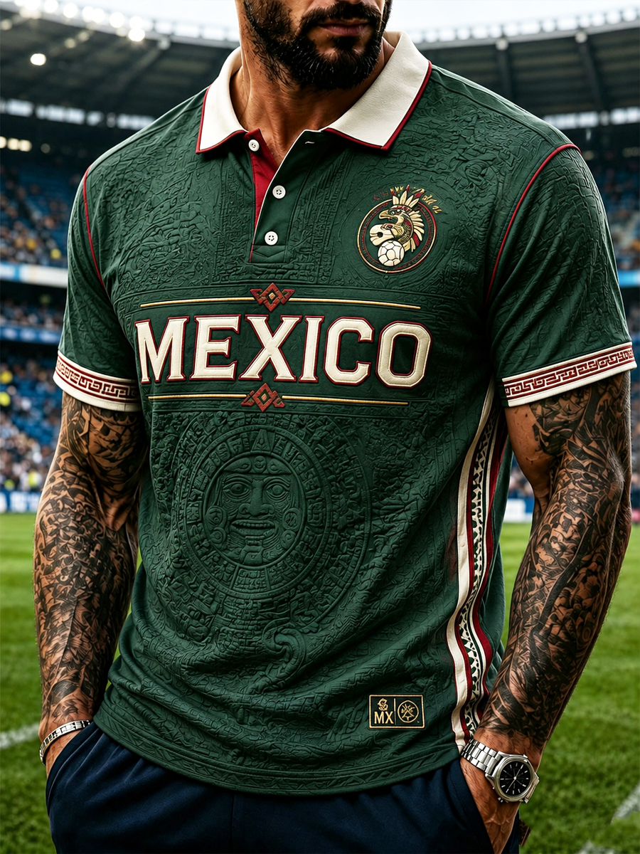 Men's Mexico Football Printed polo shirt gracestitchs