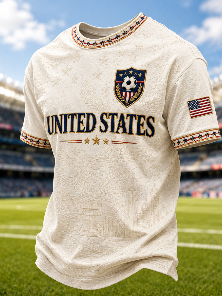 Men's Gift For Soccer Fans Print Casual Tee gracestitchs