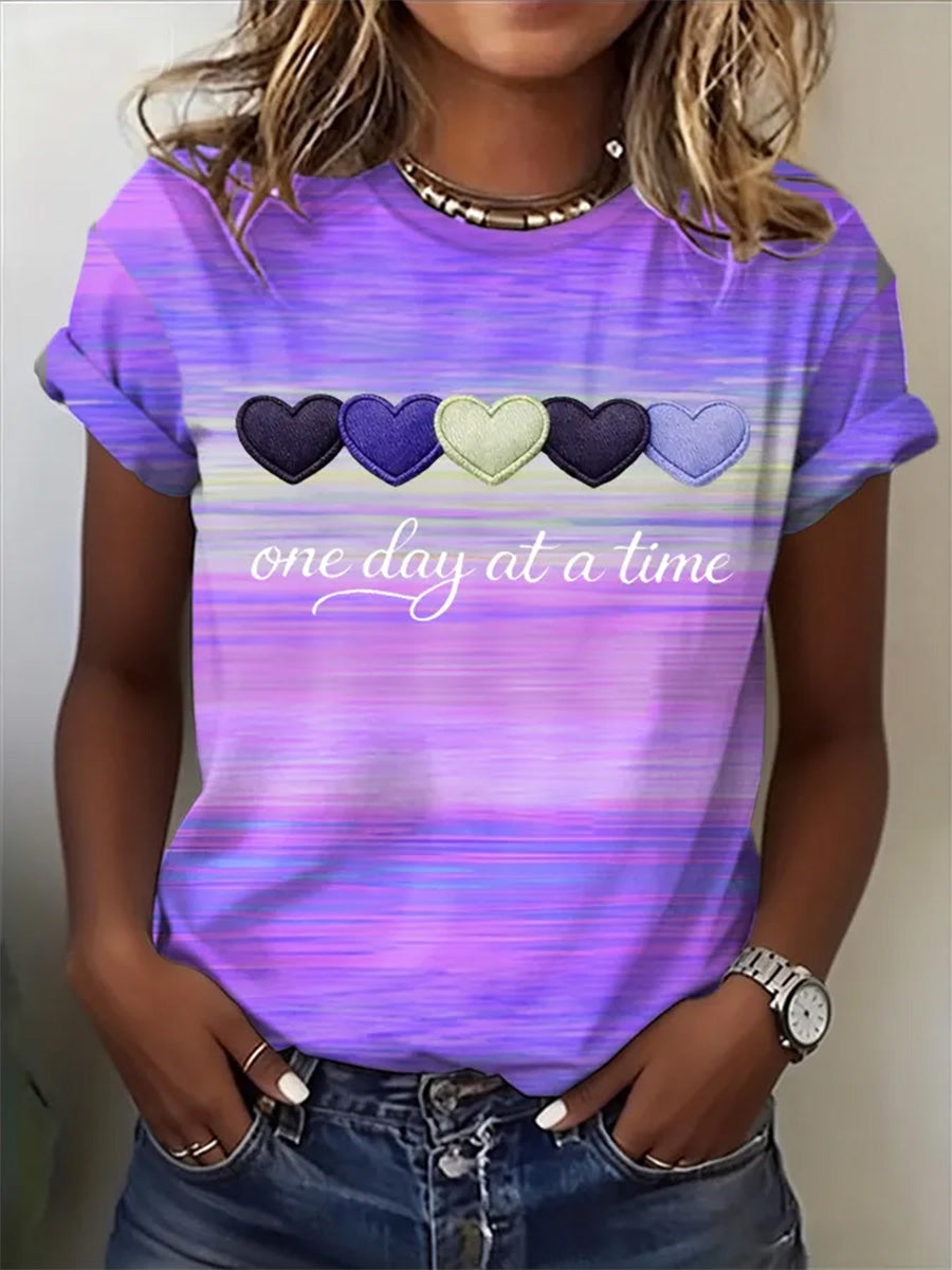 Women's Alzheimer's Awareness Support Print Tee gracestitchs