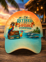 Unisex I'm Retired It's 5 O'clock Everywhere Parrot Hat gracestitchs