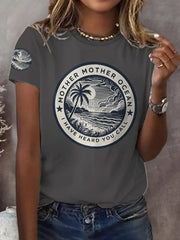 Women's Mother Mother Ocean I Have Heard You Call Print Casual Tee gracestitchs