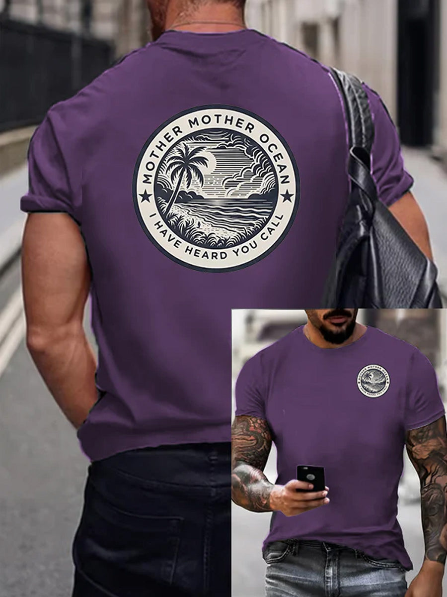 Men's Mother Mother Ocean I Have Heard You Call Print Casual Tee gracestitchs