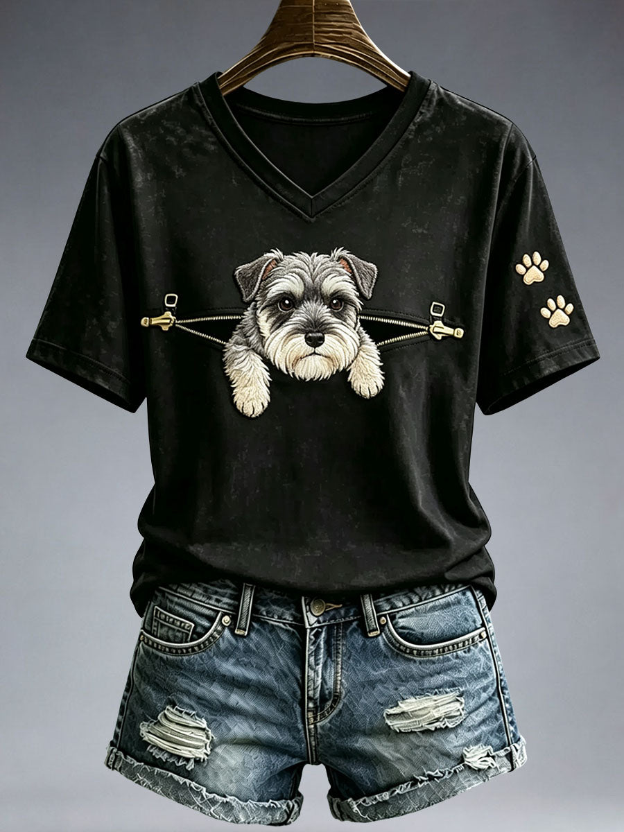 Women's Lovely Schnauzer T-Shirt gracestitchs
