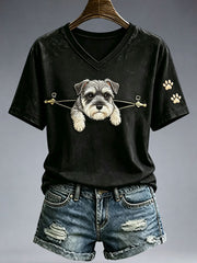 Women's Lovely Schnauzer T-Shirt gracestitchs