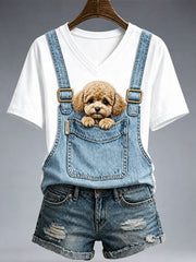 Women's Lovely Poodle T-Shirt gracestitchs