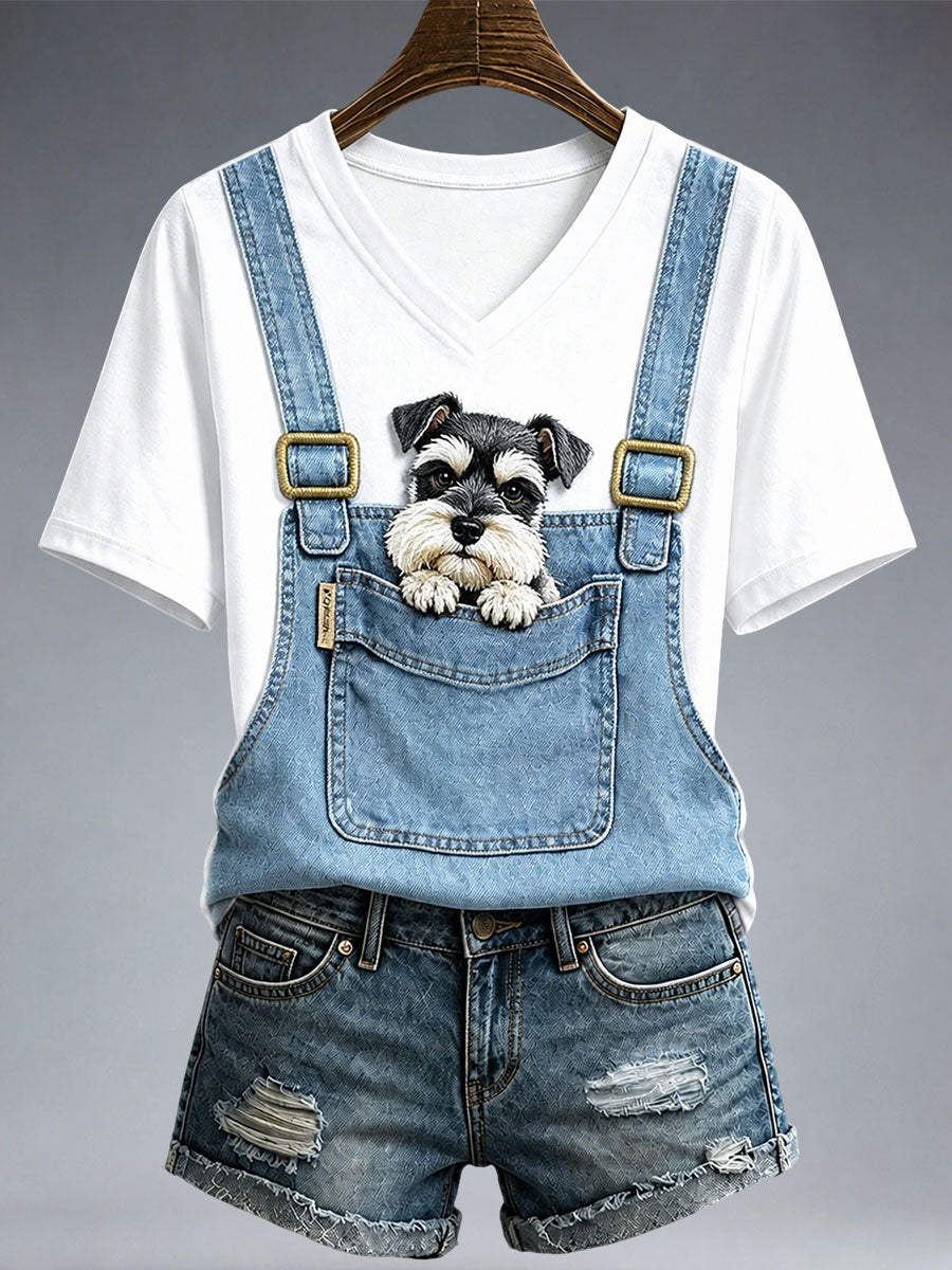 Women's Lovely Schnauzer T-Shirt gracestitchs