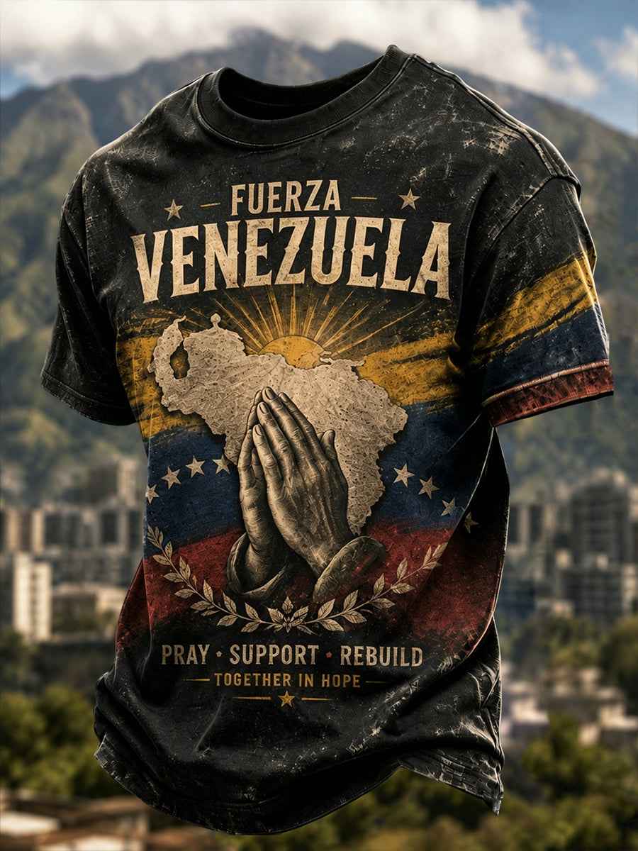 Men's Pray For Venezuela Print T-shirt