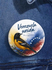 Unisex Pray For Venezuela Print Brooch