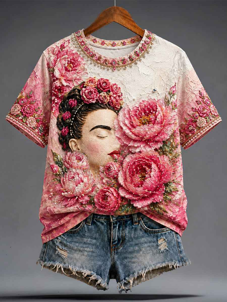 Women's Mexico Guelaguetza Lele Doll Art Printed T-shirt