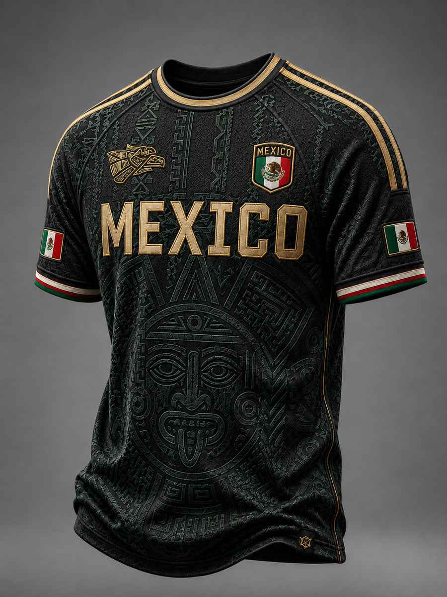 Men's Mexico Football Lover Art Short Sleeve O-neck T-shirt