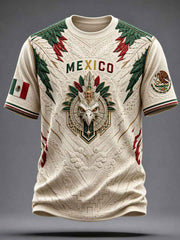 Men's Mexico Football Lover Alebrije Art Printed T-shirt