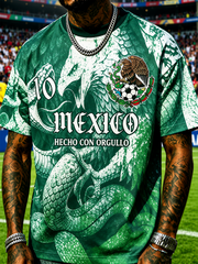 Men's Mexico Football Lover Art Printed short sleeves t-shirt