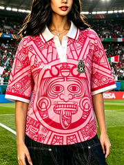 Women's Mexico Art Printed polo T-shirt