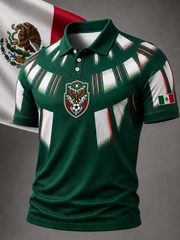 Men's Mexico Football Lover Art Printed polo shirt gracestitchs