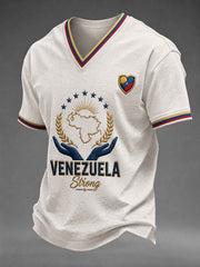 Men's Venezuela Strong Printed V-neck T-shirt