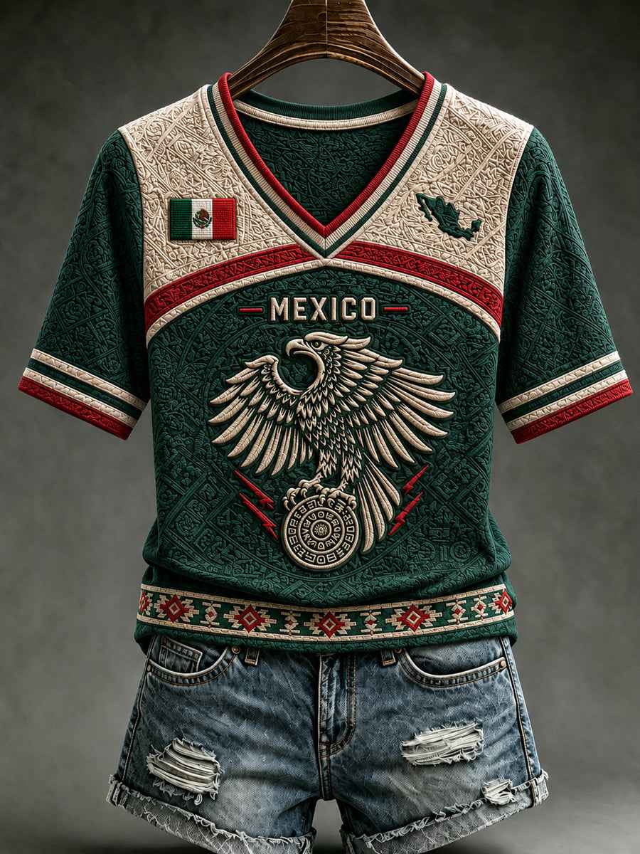 Women's Mexico Football Lover Art Short Sleeve T-shirt