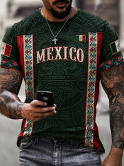 Men's Mexico Football Lover Art Short Sleeve T-shirt gracestitchs