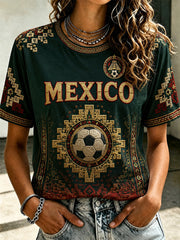 Women's Mexican Pride Print Casual Tee gracestitchs