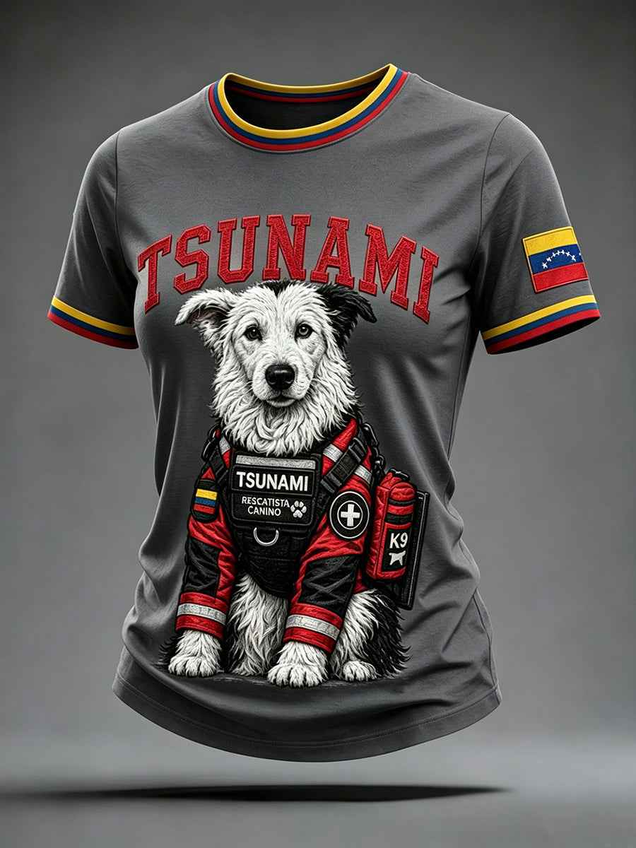Women's Venezuela Hero Dog Tsunami Patriotic Dog Lover T-Shirt