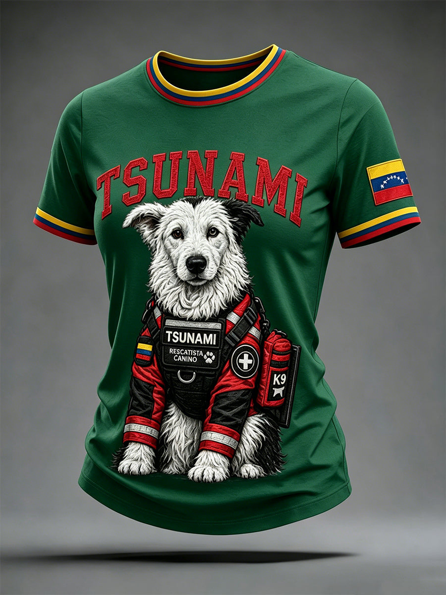 Women's Venezuela Hero Dog Tsunami Patriotic Dog Lover T-Shirt gracestitchs