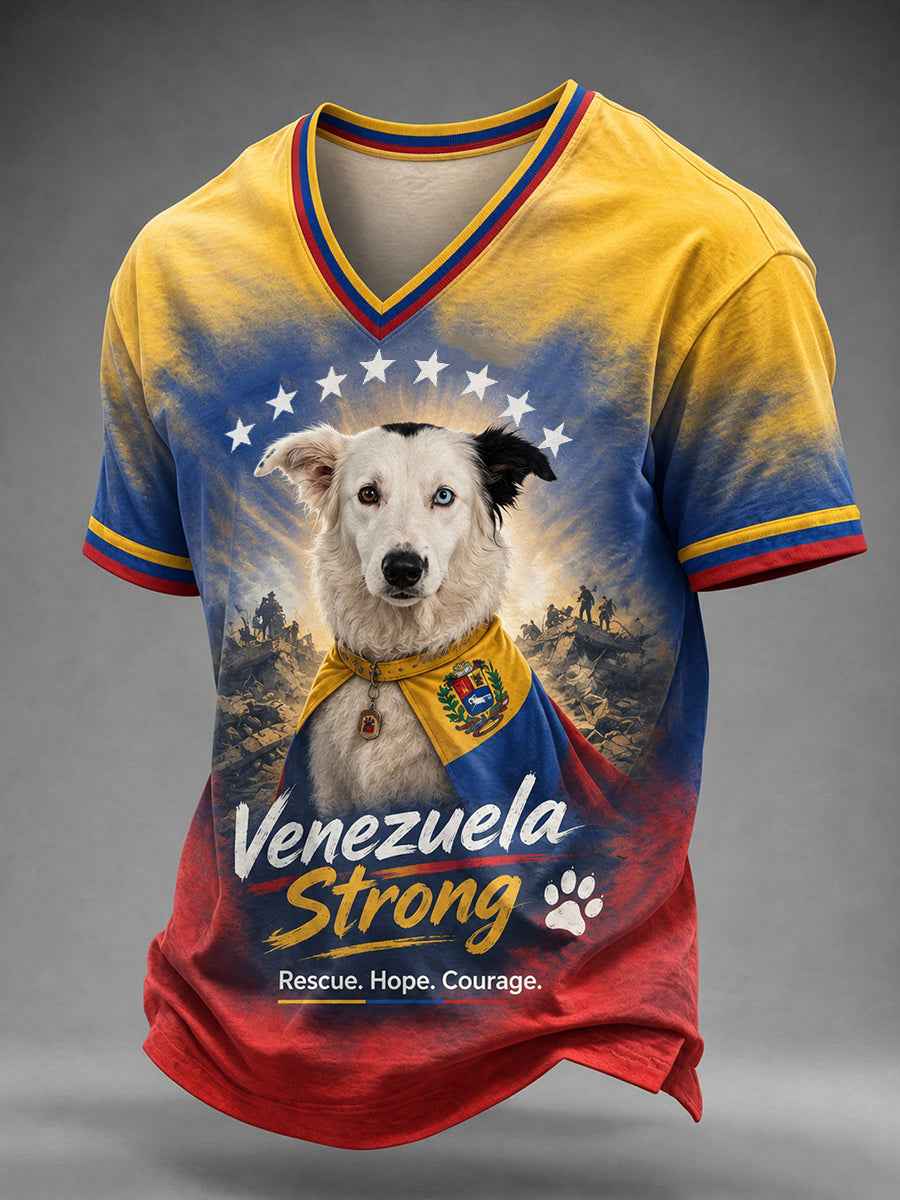 Men's Venezuela Hero Dog Tsunami Patriotic Dog Lover T-Shirt