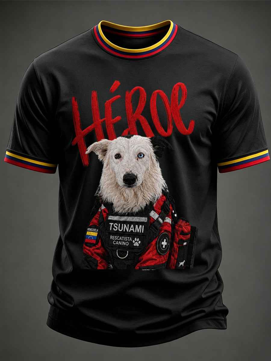 Men's Venezuela Hero Dog Tsunami Patriotic Dog Lover T-Shirt