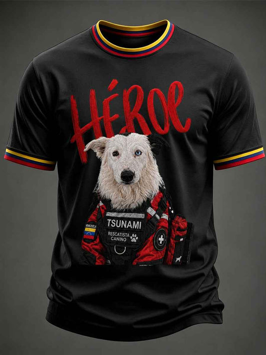 Men's Venezuela Hero Dog Tsunami Patriotic Dog Lover T-Shirt