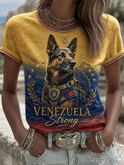 Women's K9 Rescue Venezuela Strong Printed T-shirt