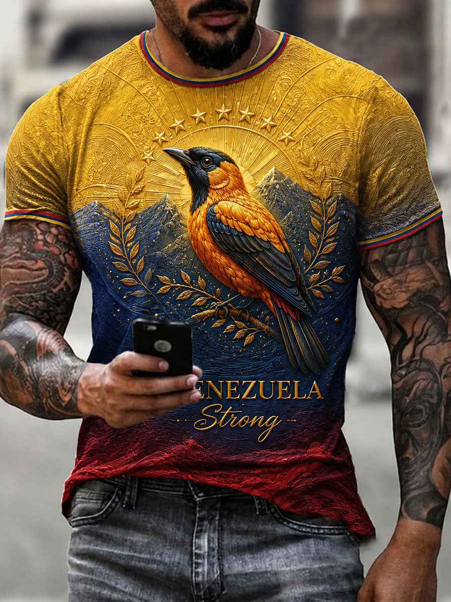 Men's Troupial Venezuela Strong Printed T-shirt