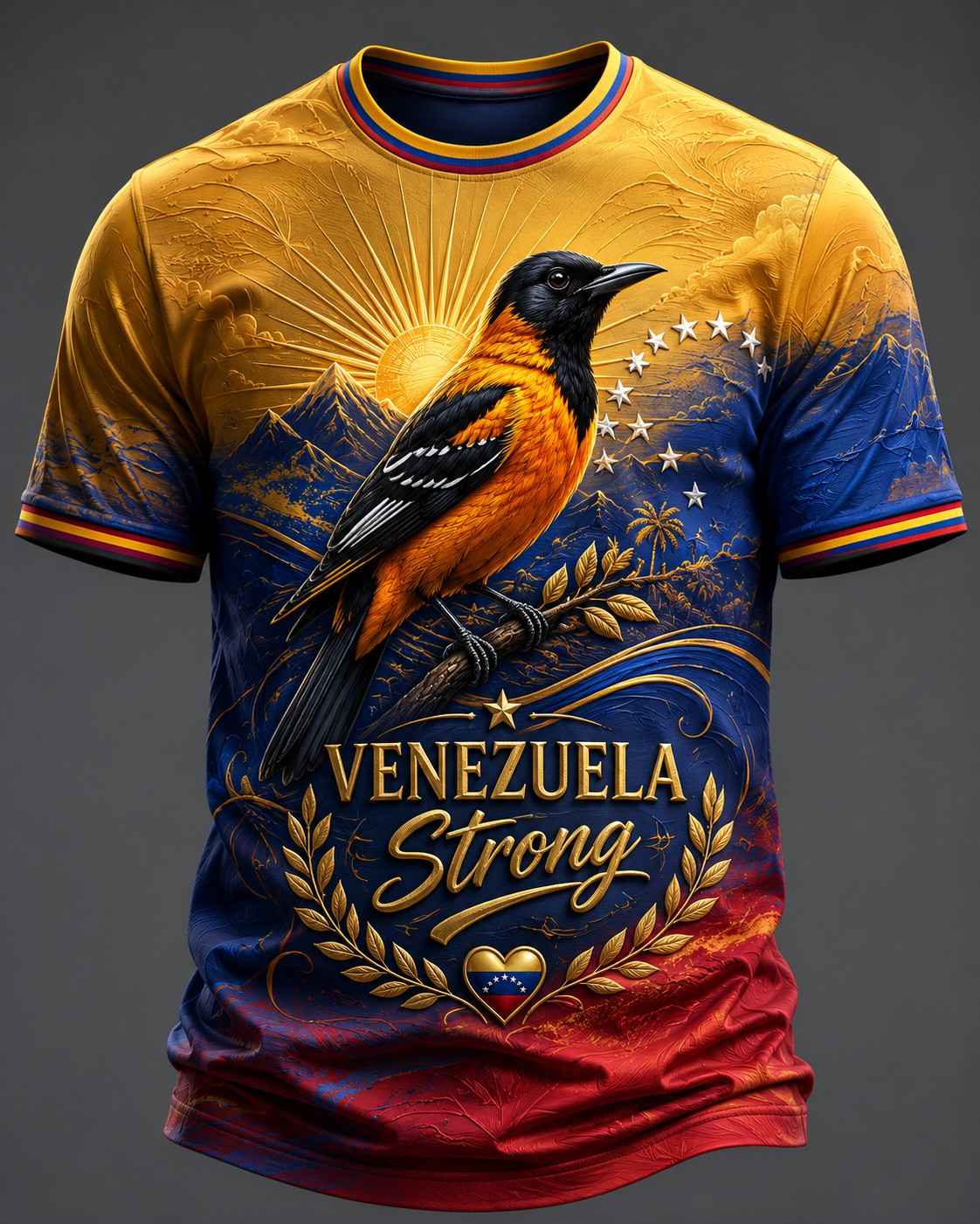 Men's Troupial Venezuela Strong Printed T-shirt