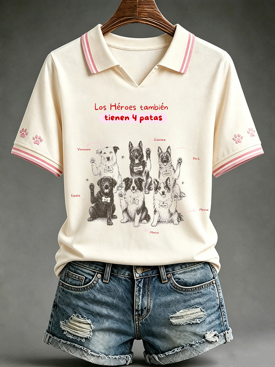 Women's Search & Rescue K9 Paw Patrol Dog Lover Print T-shirt gracestitchs