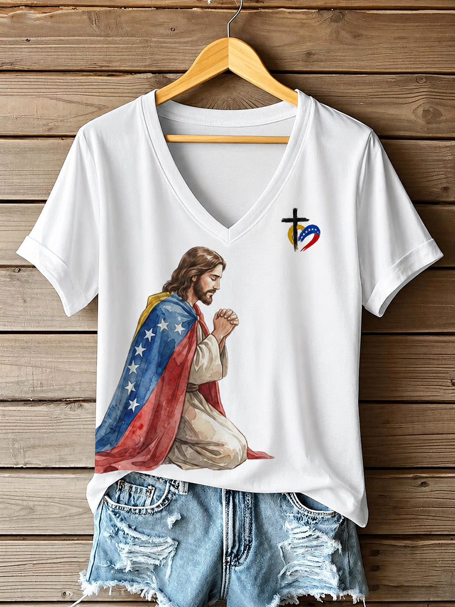 Women's Venezuela Earthquake Pray For Venezuela Print T-shirt gracestitchs