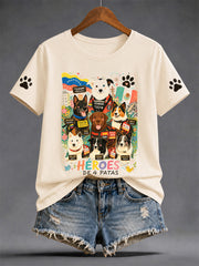 Women's Search & Rescue K9 Paw Patrol Dog Lover Print T-shirt gracestitchs