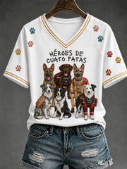 Women's Search & Rescue K9 Paw Patrol Dog Lover Print T-shirt gracestitchs