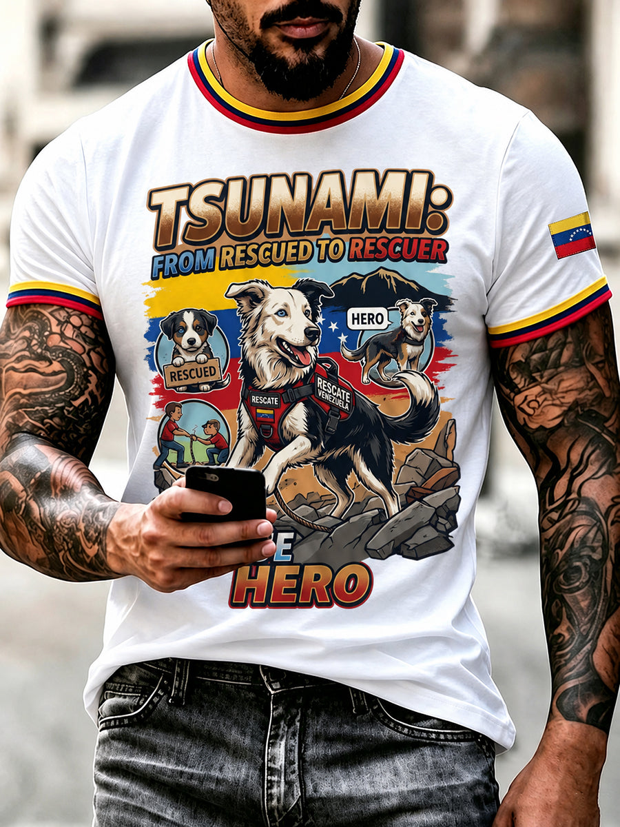 Men's Search & Rescue K9 Paw Patrol Dog Lover Print T-shirt gracestitchs