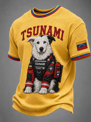 Men's Venezuela Hero Dog Tsunami Patriotic Dog Lover Waffle T-Shirt gracestitchs