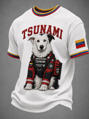 Men's Venezuela Hero Dog Tsunami Patriotic Dog Lover Waffle T-Shirt gracestitchs