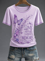 Women's Purple Flora Art Printed T-shirt gracestitchs