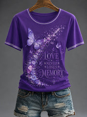 Women's Purple Flora Art Printed T-shirt gracestitchs