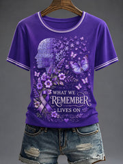 Women's Purple Flora Art Printed T-shirt gracestitchs