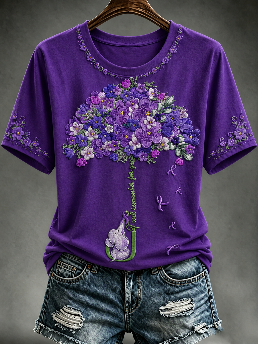 Women's floral print short-sleeved T-shirt gracestitchs