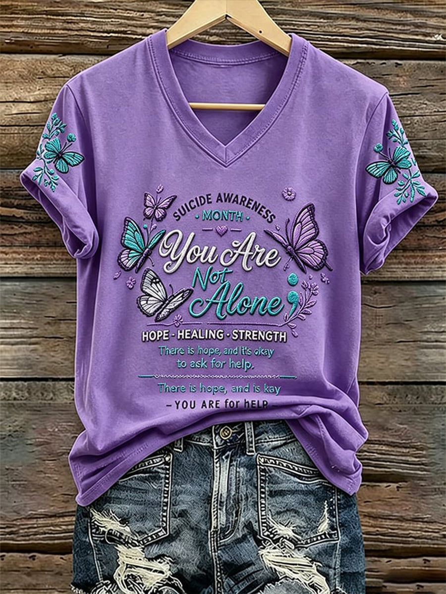 Women's Suicide Prevention Awareness Print T-shirt gracestitchs