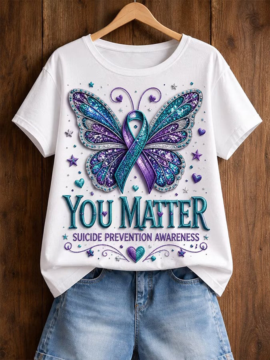 Women's Suicide Prevention Awareness Print T-shirt gracestitchs