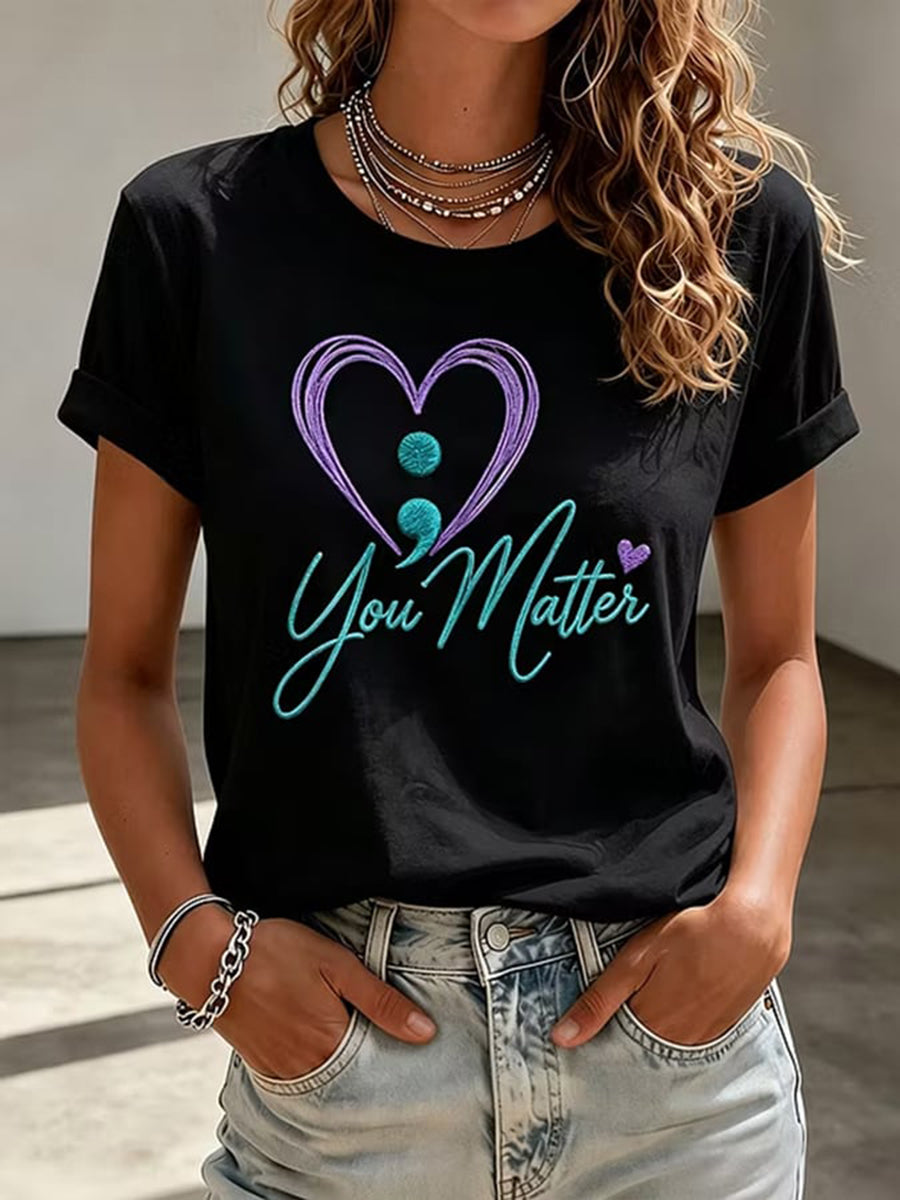 Women's Suicide Prevention Awareness Print T-shirt gracestitchs