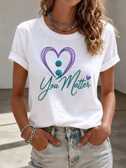 Women's Suicide Prevention Awareness Print T-shirt gracestitchs