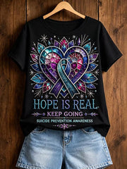 Women's Suicide Prevention Awareness Print T-shirt gracestitchs